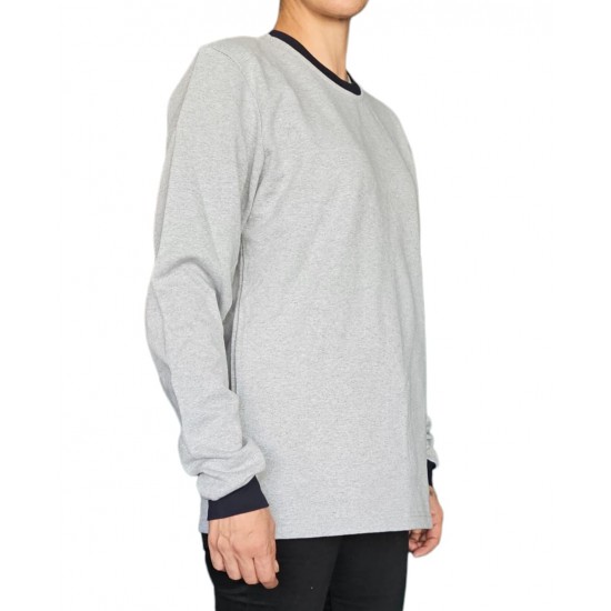 Sıfır yaka Sweatshirt gri renk 1001