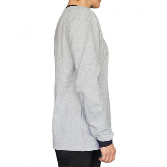 Sıfır yaka Sweatshirt gri renk 1001