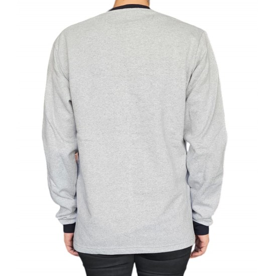 Sıfır yaka Sweatshirt gri renk 1001